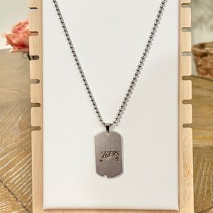 Philadelphia 76ers Stainless Steel Dog Tag Necklace - Silver